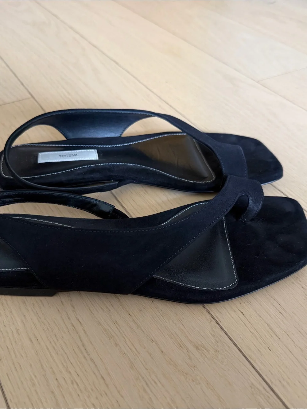 Toteme Black Suede Sandals Size 37 - Picture 2 of 4